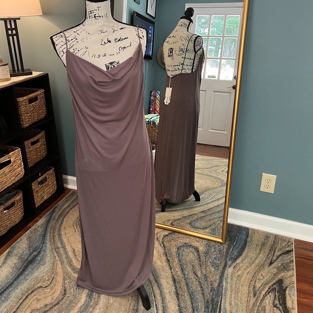 ZARA Gorgeous Light brown color thin strap dress Size L Large NWT!  New!